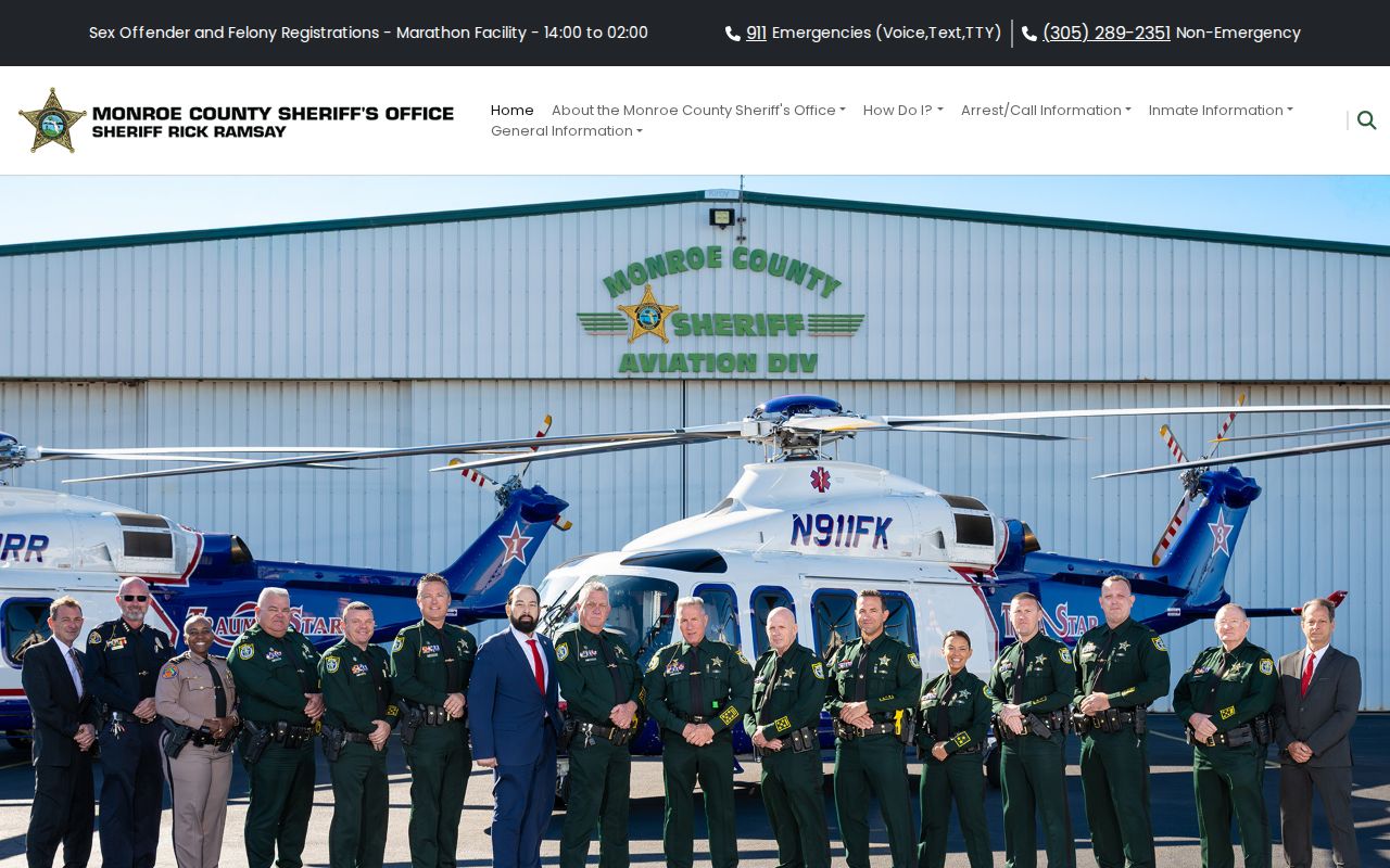 Monroe County Sheriff's Office website navigation for arrests and inmates