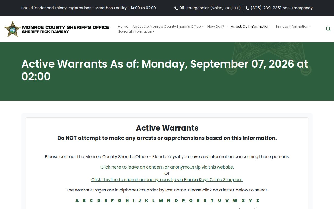 MCSO active warrant search