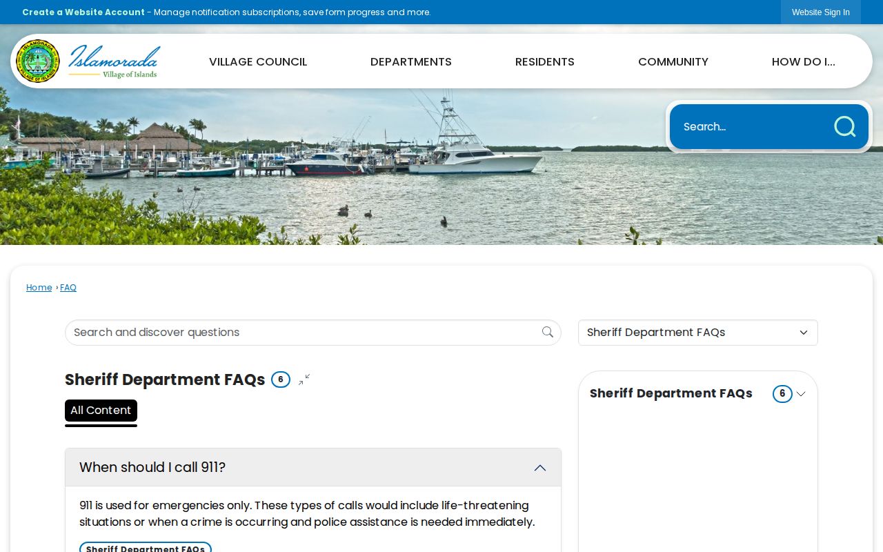 Islamorada law enforcement arrest records FAQ for Monroe County